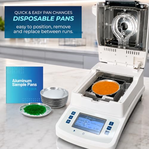 Aluminum Sample Pans for Moisture Analyzer, 90mm Disposable Dish, 50 Pack