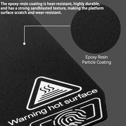 Creality Epoxy Resin Build Plate for K1, 3D Printer Double Side Epoxy Resin Particle Coating Print Bed Platform for K1, K1C, Ender 3 S1, Ender 3 V3/KE/SE, Ender 5 S1 - size: 235x235mm, style: K1 Epoxy