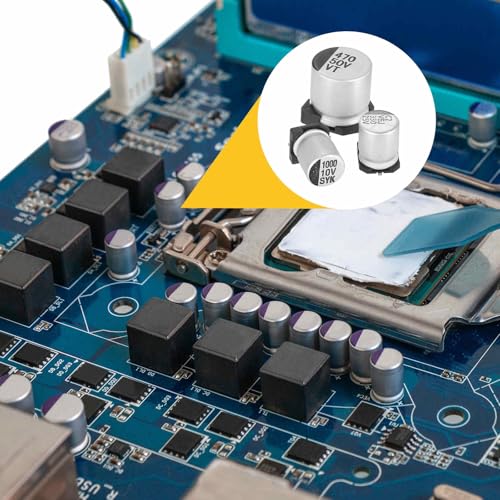 MECCANIXITY 330uF 6.3V Aluminum Electrolytic Capacitors, 6.3x7.7mm, 20pcs - size: 6.3x7.7mm, style: 330uF 6.3V