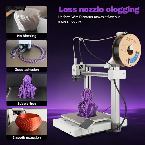 3DHoJor Silk PLA Filament 1.75mm Black Purple Dual Color PLA 3D Printer Filament 2 in 1 Coextrusion 1KG Spool(2.2lbs) 3D Printing Filament Dimensional Accuracy +/- 0.03mm Fits for Most FDM 3D Printers - color: Black Purple