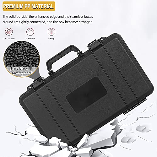 TORIBIO Hard Carrying Case with Foam Shockproof Storage 17"x10.3"x3.5" - size: 17" x 10.3" x 3.5"