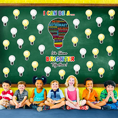Zonon 49 Pcs Science Bulletin Board Careers Cutouts, Black Background - color: Black Background