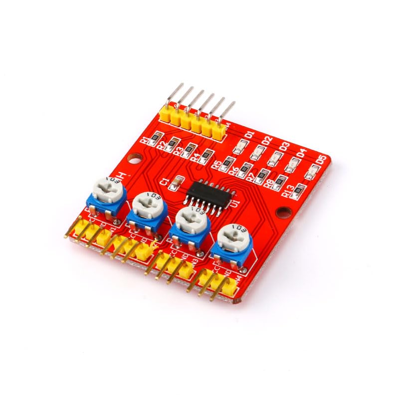 3Pcs 4-Channel Infrared Line Tracking Sensor Module, 3.3V-5V IR Line Following Obstacle Avoidance Module for Arduino DIY Smart Car Robot