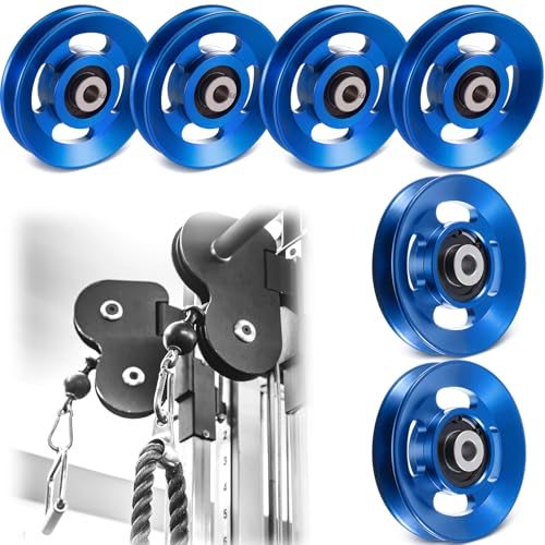 Soulchen 2-14 Pcs Aluminum Cable Pulley Wheel 90/95mm - color: Blue, size: 90 mm