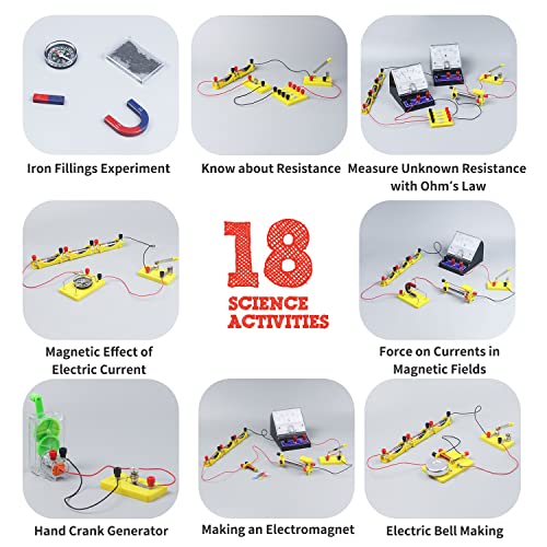 Teenii Electricity and Magnetism Kit for Kids, STEM Science Experiments with Electric Circuits, Educational Physics Toy, Science Discovery Game for Boys and Girls 8+, 50 Pieces