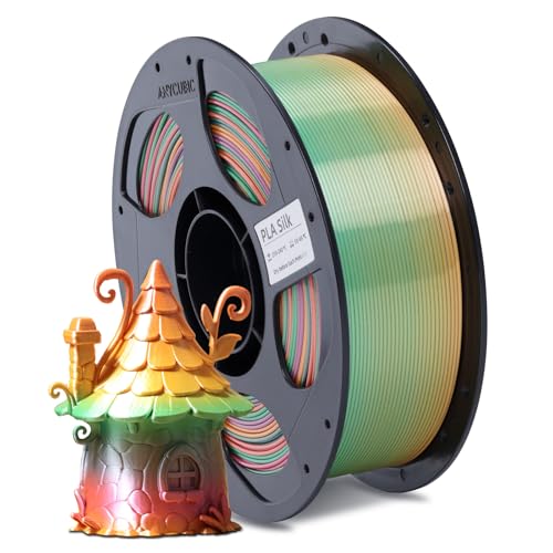 ANYCUBIC Silk PLA Filament 1.75mm, 1KG, Silk Rainbow - color: 1kg Silk Rainbow