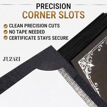 10 Pack Double Sided Certificate Holders 8.5x11 Black - Heavyweight 300gsm Cardstock Diploma Holder - Dual Certificate Folder Letter Size Graduation Award Certificate with Silver Foil Diploma Cover - color: Black-Silver, size: 10 Pack