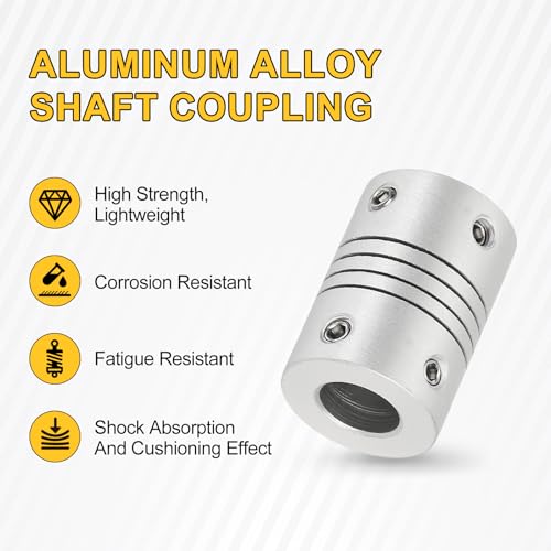 uxcell 4Pcs Flexible Couplings 3mm to 8mm Aluminum Alloy Joint Connector - size: 3mm to 8mm, style: D16 x L23mm