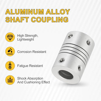 uxcell 4Pcs Flexible Couplings 3mm to 8mm Aluminum Alloy Joint Connector - size: 3mm to 8mm, style: D16 x L23mm