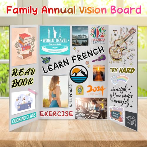 Cosweet 8 PCS 16" x 23" Small Trifold Poster Board for School Projects - size: S-16" x 23"