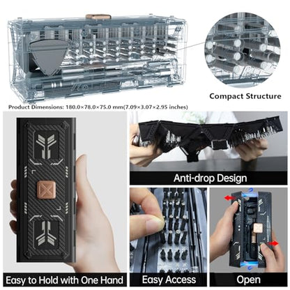 Precision Ratchet Screwdriver Set with Case, JAKEMY 180 in 1 Computer Screwdriver Tool, Compact Tool Set, Screwdriver Repair Kit for Laptop, iPhone, MacBook, PS5, Xbox, RC, Watch, Jewelry, Eyeglasses - color: Fo169 - 180 in 1 Ratcheting