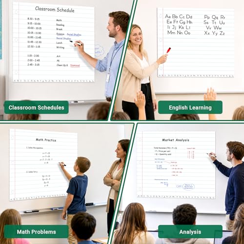 Giant Magnetic Notebook Paper, 24 x 28 in Dry Erase Magnetic Lined Paper - size: Notebook Paper - 24 x 28 in
