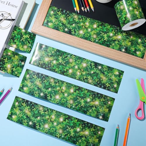 Outus 68 ft Garden Twinkle Hedge Bulletin Board Borders - size: 2.99 Inches, style: Garden Twinkle Hedge