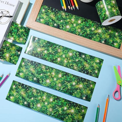 Outus 68 ft Garden Twinkle Hedge Bulletin Board Borders - size: 2.99 Inches, style: Garden Twinkle Hedge