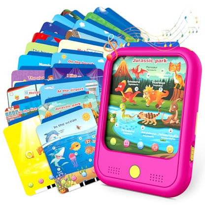 Qiaojoy Kids Learning Tablet Educational Learning Pad for Ages 2-5 Pink - color: Pink