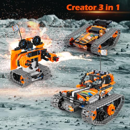 Building Toys STEM Robot Kit for Kids Ages 8-12, Remote Control Erector Sets Engineering Robotics Kits, Educational Birthday Gift for Boys & Girls 5-7 9 10 11 13 14+ Year Old