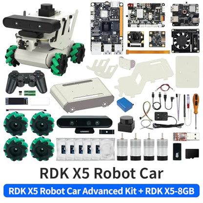 Yahboom ROS Robot Kit Sunburst RDK Based on RDK X3/X5 Board SLAM Map Navigation Depth Camera Visual Recognition ROS2 Educational Robotic (RDK X5 Advanced Edition)