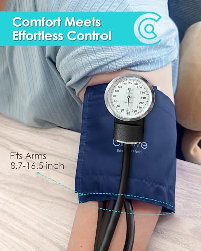 Single Head Stethoscope & Manual Blood Pressure Cuff Set for Nurses - color: Blue, style: With Premium Stethoscope Kit