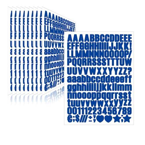Letter Stickers,Mailbox Numbers,0.5 Inch Waterproof Vinyl Alphabet - color: Blue, size: 0.5 Inch