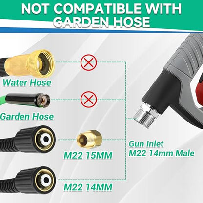 M MINGLE Pressure Washer Gun with Foam Cannon, 64 Fl Oz Car Wash Soap - color: yellow+green