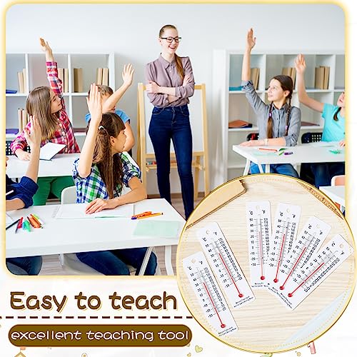 Maitys 50 Pcs Science Thermometers Mercury Free Student School Supplies Boiling Point Dual Scale Thermometers for Classroom Teaching Tools (White) - color: White