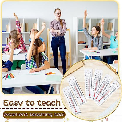Maitys 50 Pcs Science Thermometers Mercury Free Student School Supplies Boiling Point Dual Scale Thermometers for Classroom Teaching Tools (White) - color: White