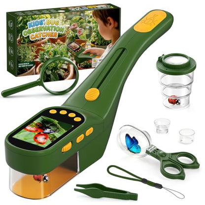 Kids Bug Catcher Microscope STEM Exploration Toy for Ages 3+ - color: Green