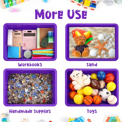 Hoteam 10 Pack Flat Bins Paper Trays,Purple,13.78 X 9.84 X 3.15 Inch - color: Purple, size: 13.78 x 9.84 x 3.15 Inch