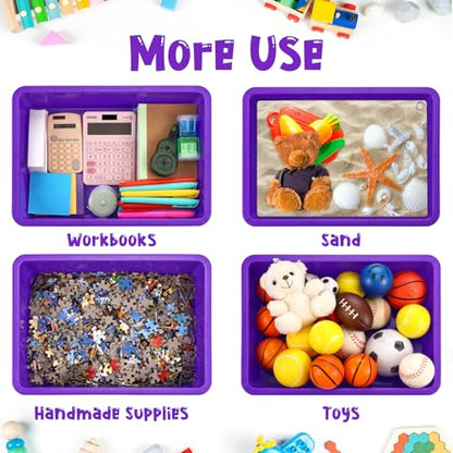 Hoteam 10 Pack Flat Bins Paper Trays,Purple,13.78 X 9.84 X 3.15 Inch - color: Purple, size: 13.78 x 9.84 x 3.15 Inch