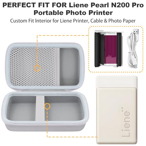 khanka Case for Liene Pearl N200 Pro Portable Photo Printer,White - color: White, style: for 2x3"N200 Pro