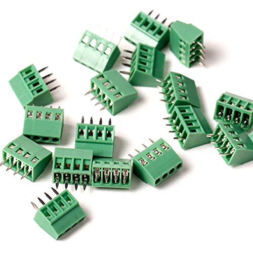 20pcs E-Simpo® 2.54mm 4P PCB Screw Mount Wire Terminal Block Connector 0.1in Pitch 24-12AWG 150V6A Rated CE Rohs (2.54mm 4P)