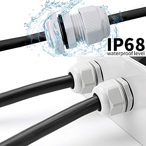 MAKERELE 1/2 NPT Nylon Cable Gland Strain Relief Connector Waterproof IP68 - color: Grey, size: 1/2" 20pcs BAG