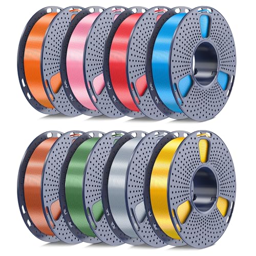 SUNLU Silk PLA+ Filament 1.75mm, 250g Spool Bundle, 3D Printer Filament - color: Pla Bundle-250gx8-2230178