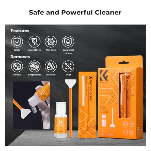 K&F CONCEPT 24mm Full Frame Sensor Cleaning Kit, with 20ML Sensor Cleaner - size: 24mm