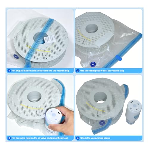 3D Printer Filament Storage Bags Vacuum Sealed Bags Kit, 30 PCS