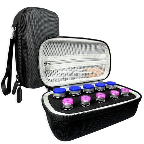 Peptide Case for Fridge,10 Slots Insulin Vial Holder