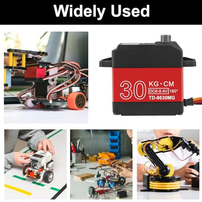 AITRIP 2 Pack High Torque Full Metal Gear 30KG Digital Servo Motor, Upgraded Waterproof Steering RC Servo for 1/8 1/10 Scale RC Car Crawler Control Angle 180° - color: 30kg