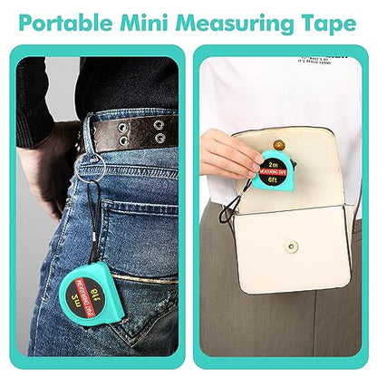 Copkim 50 Pcs 6 Ft Mini Tape Measures, Retractable, Metric and Inch, Green - color: Green