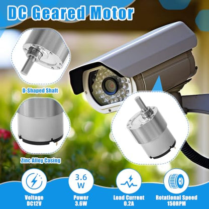 Copkim 12V DC Geared Motor Kit, 150rpm - style: 150rpm