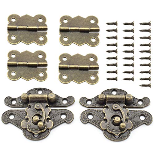 SDTC Tech Retro Design Jewelry Box Hardware Kit (2X Hasp Catch + 4X Hinges) - color: M2B4 KIT