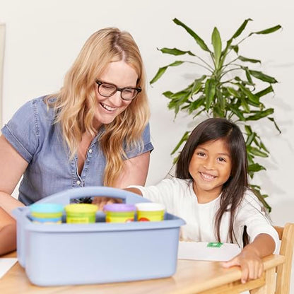 ECR4Kids 2-Compartment Large Storage Caddy Organizer, 6-Pack, Earthtone - color: Earthtone