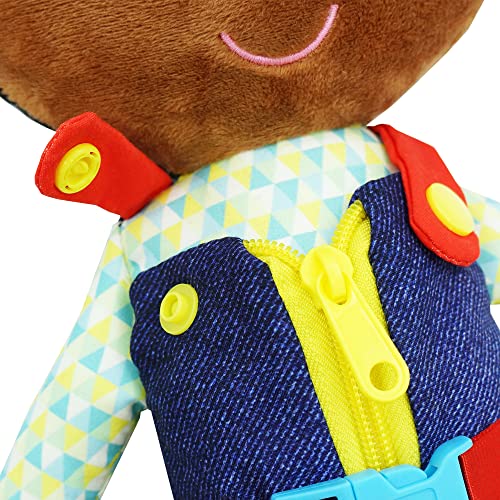 June Garden 15" Isaiah Montessori Learn-to-Dress Plush Doll - color: Isaiah