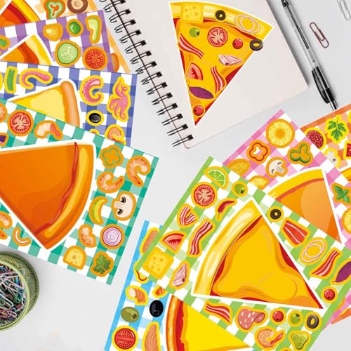 Make a Pizza Stickers for Kids, Make Your Own Stickers,Fast Food Sticker - style: Pizza