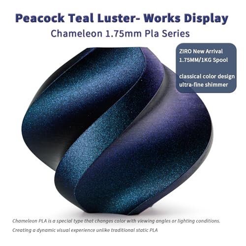 ZIRO Chameleon Series Filament, Super Sparkle PLA, Peacock Teal Luster - color: Peacock Teal Luster