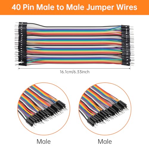 120Pcs Breadboard Jumper Wires,15 cm 40Pin Male to Male - size: 5.9 inch (15 cm), style: Male to Male
