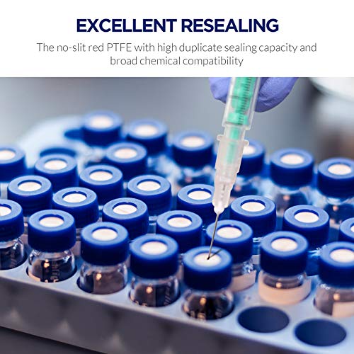 2mL Autosampler Vials, 9-425 HPLC/GC Amber Vials with Screw Cap, 100 Pcs - color: Amber Vial & White PTFE Septa