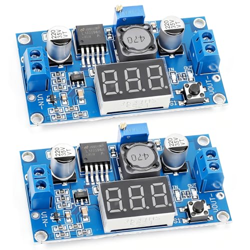 LM2596 3A Buck Converter LED Display 4-40V to 1.25-37V 2-Pack
