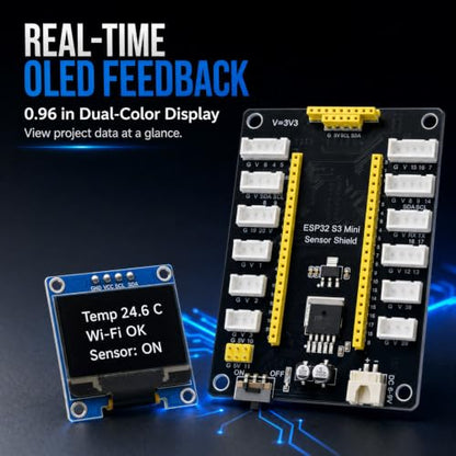 ESP32-S3 IoT Dev Kit: Sensor Expansion Board, OLED