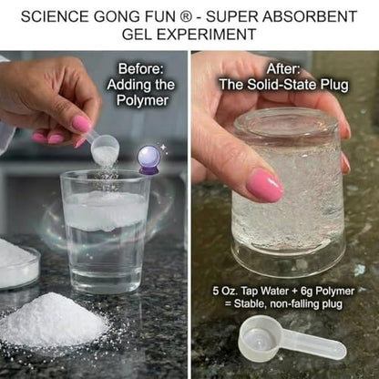 Magic Powder Super Absorbent Polymer, 16 oz Sodium Polyacrylate Powder, Instantly Turns Liquid into Slush, Science Experiments, Magic Tricks, Pranks, STEM Learning, Party Gag Gift