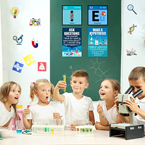 Zonon 27 Pcs Science Bulletin Board Set Science Classroom Decor, Blue - color: Blue